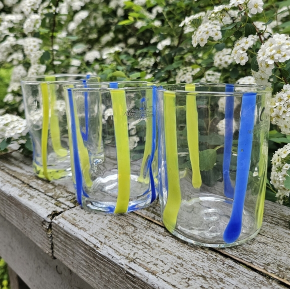 **Alessandro Coppola Blue Goto Glasses Set of 3 - Picture 3 of 14